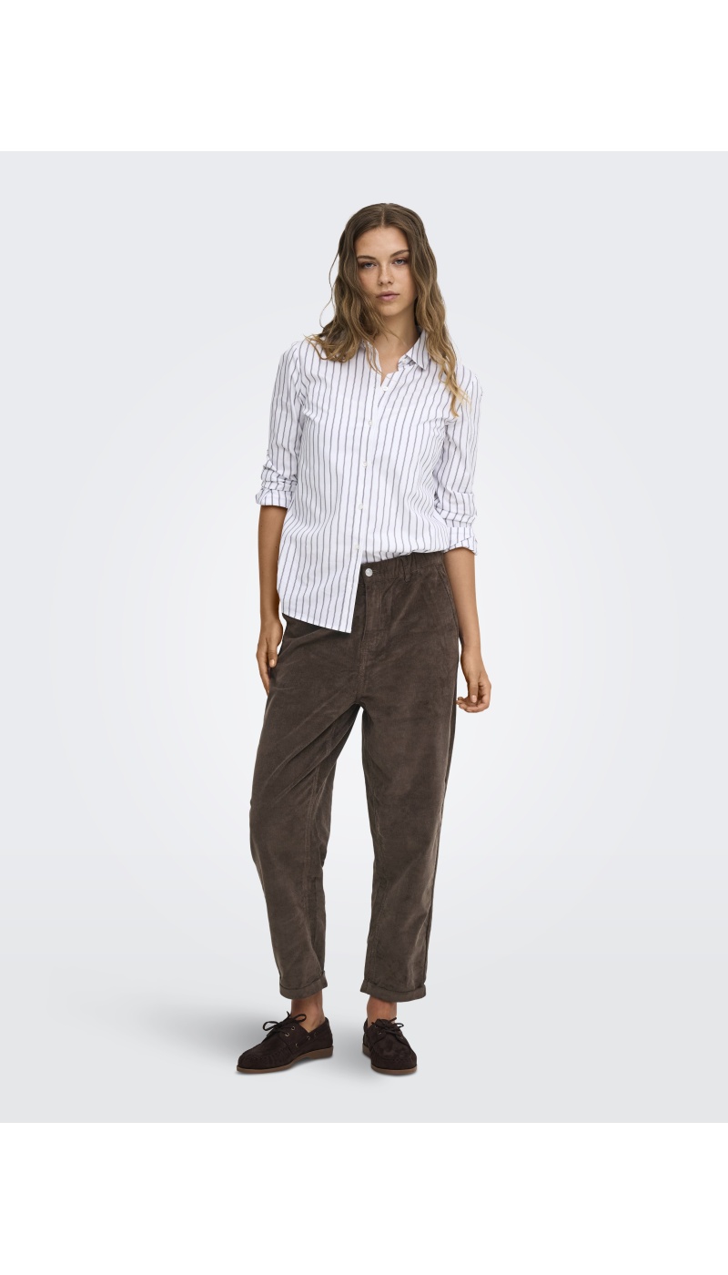 Pantalon velours Chocolate Brown ONLFLORA Longueur 32 ONLY - 1 | DOWN